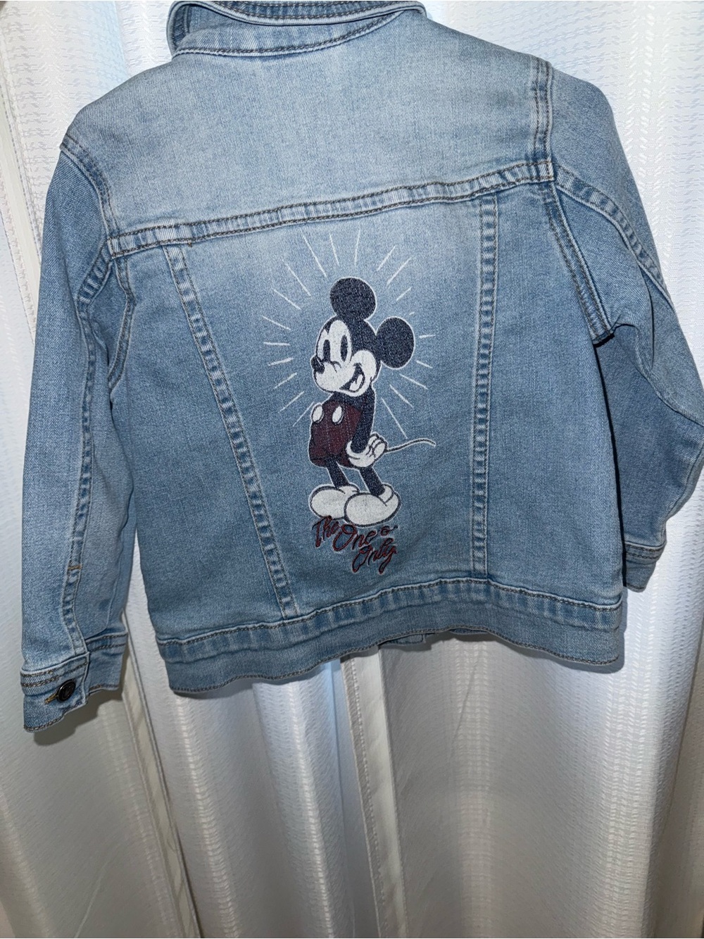 Disney Light Blue Denim Jacket with Vintage Mickey Patch